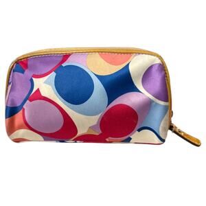 Coach CC Multicolor Scarf Print Cosmetic Travel Pouch